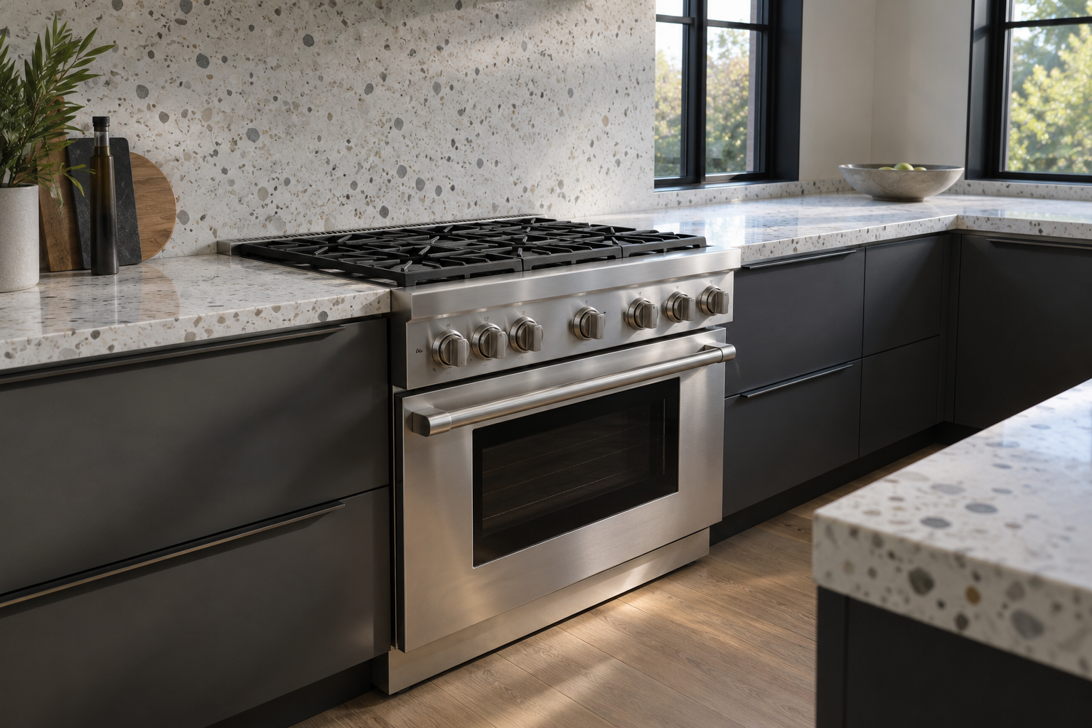 Illustrative Thermador range in a residential kitchen — AI image for Sub-Zero Repair Riverside