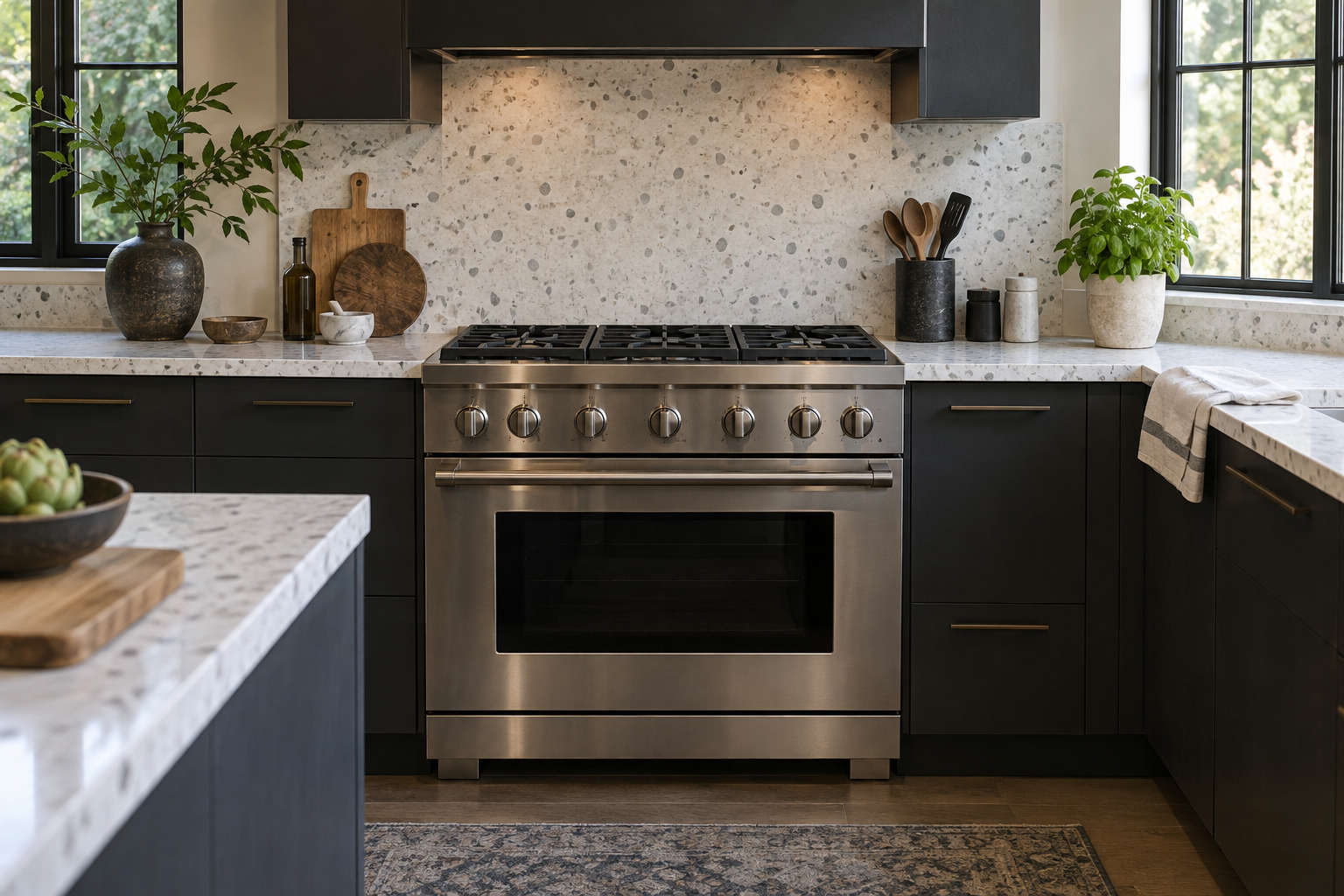 Illustrative Wolf range in a residential kitchen — AI image for Sub-Zero Repair Riverside